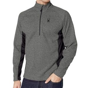 Spyder Outbound Black Fleece Lined Half Zip Pullover Sweatshirt